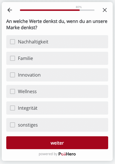 PollHero Beispiel Brand Awareness Fragen