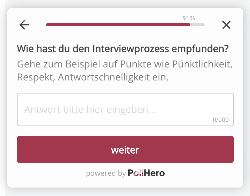 Beispiel Recruiting Frage PollHero
